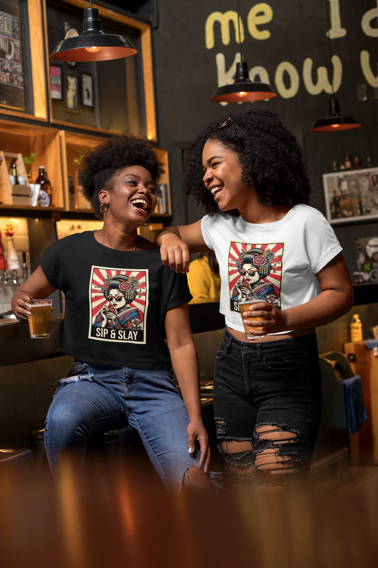 Sophisticated Junkies "Sip & Slay" Crop Top